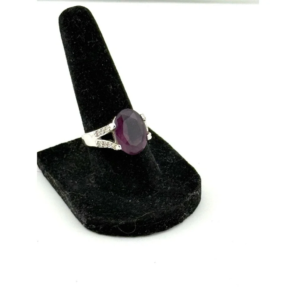 Premier Design amethyst and rhinestone ring size 7